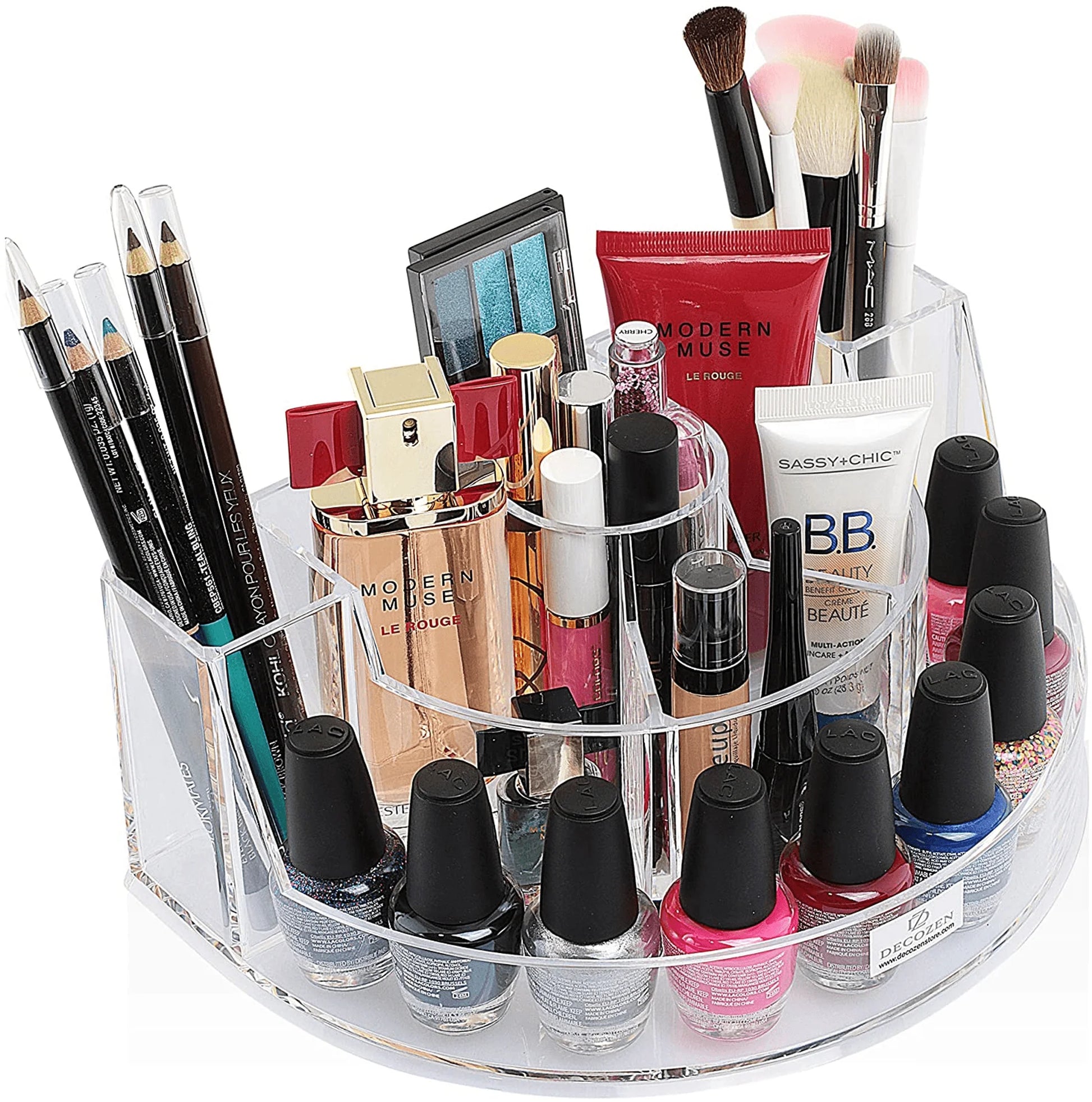 Clear Acrylic 7-Slot Makeup Organizer