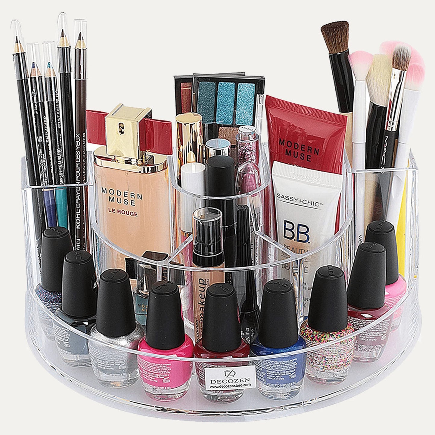 Clear Acrylic 7-Slot Makeup Organizer